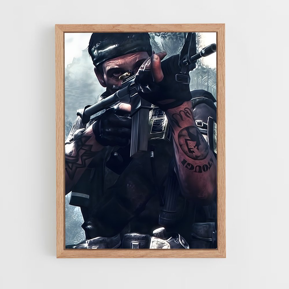 Poster Frank Woods : L'ombre du sniper – affiche Call of Duty (vue 4)
